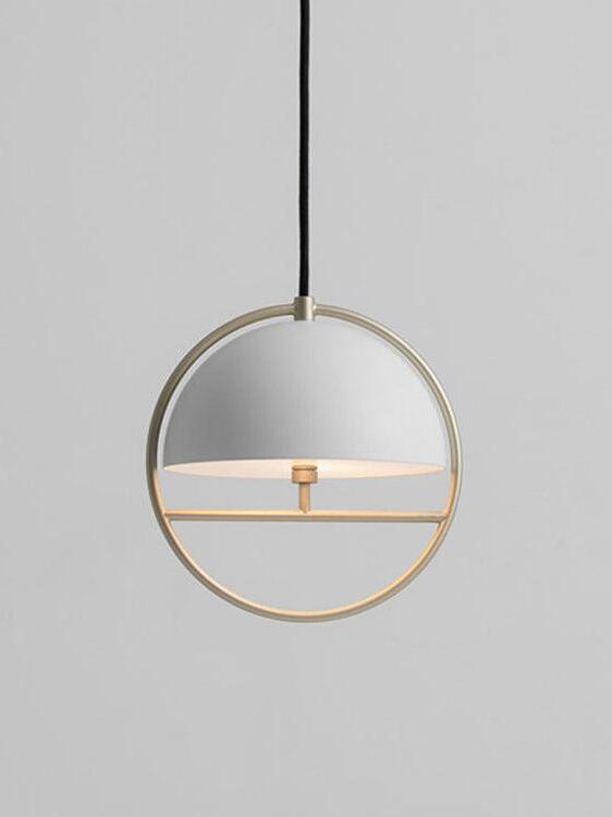 Front white dome within gold metal circular ring