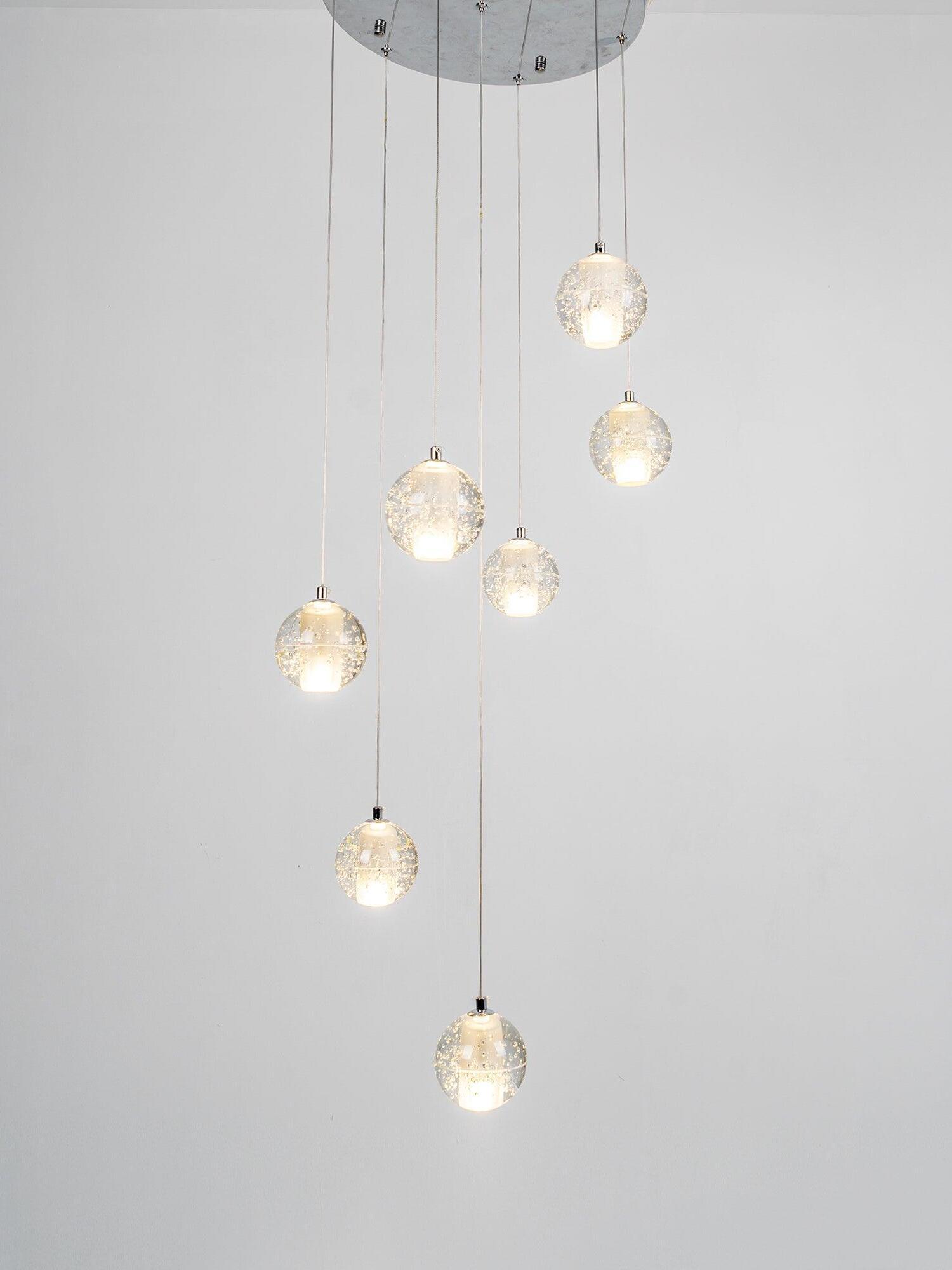 Round K9 Crystal Pendant Lamp - Cueteks
