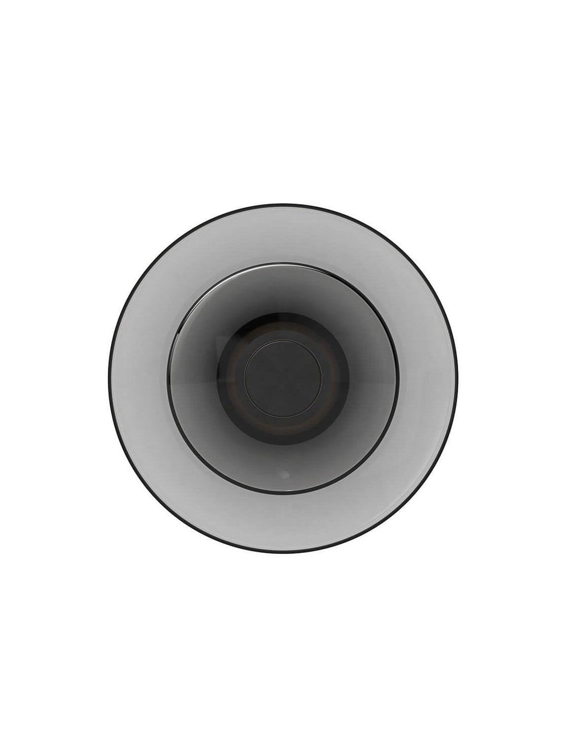 Dark smoky glass disc with black central fitting