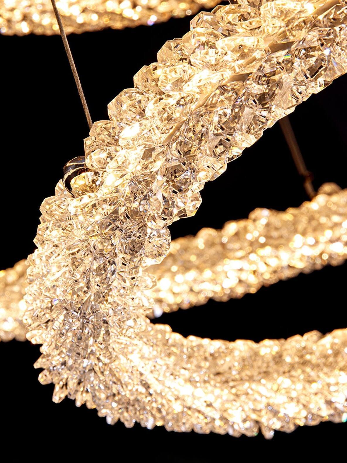 Decorative Ring Crystal Island Chandelier - Cueteks