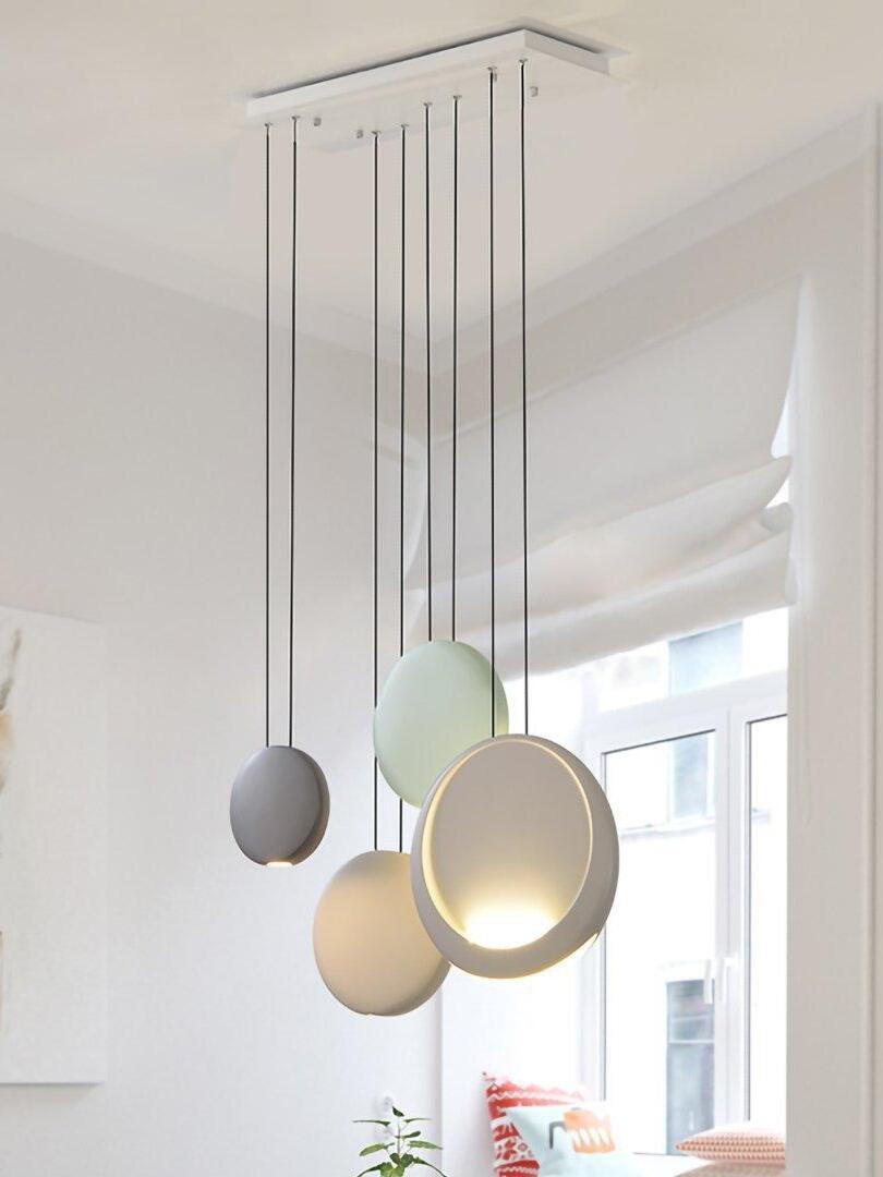 Resin Cosmos Multicolor Disc Pendant Light - Cueteks