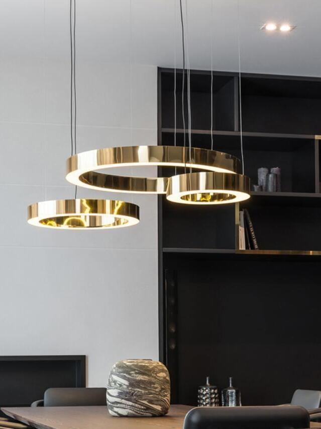 Classic Metal Circular Ring Mahlu Chandelier - Cueteks