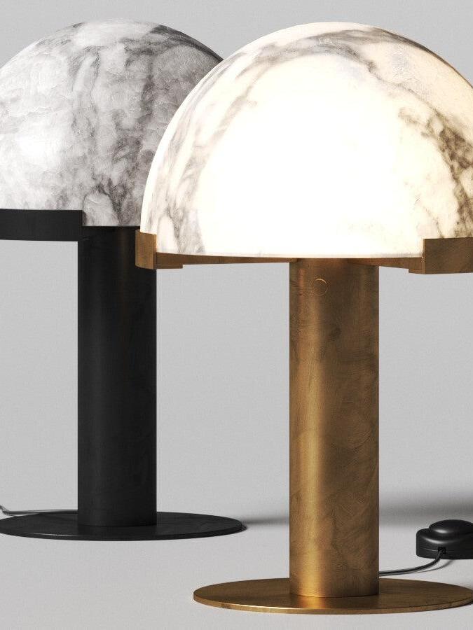 Gold and Black dome lamps displayed together