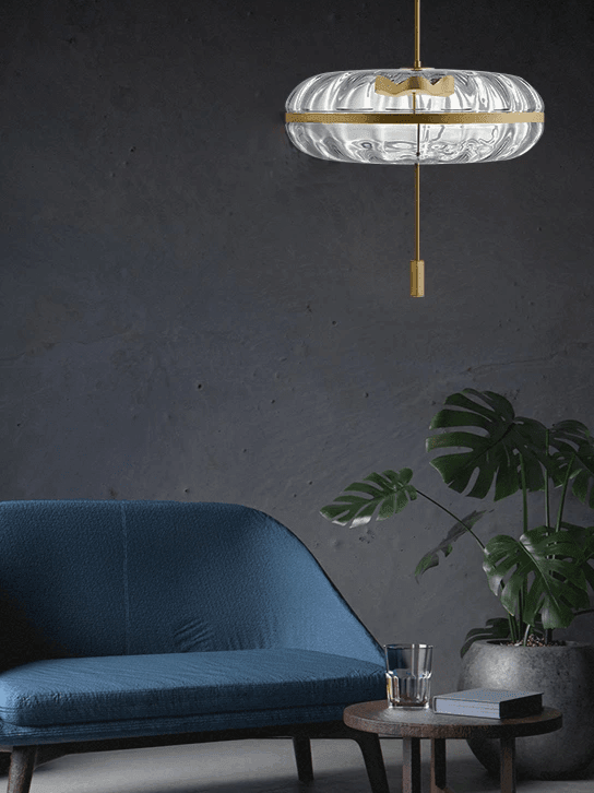 Jolie pendant beside a sofa and side table