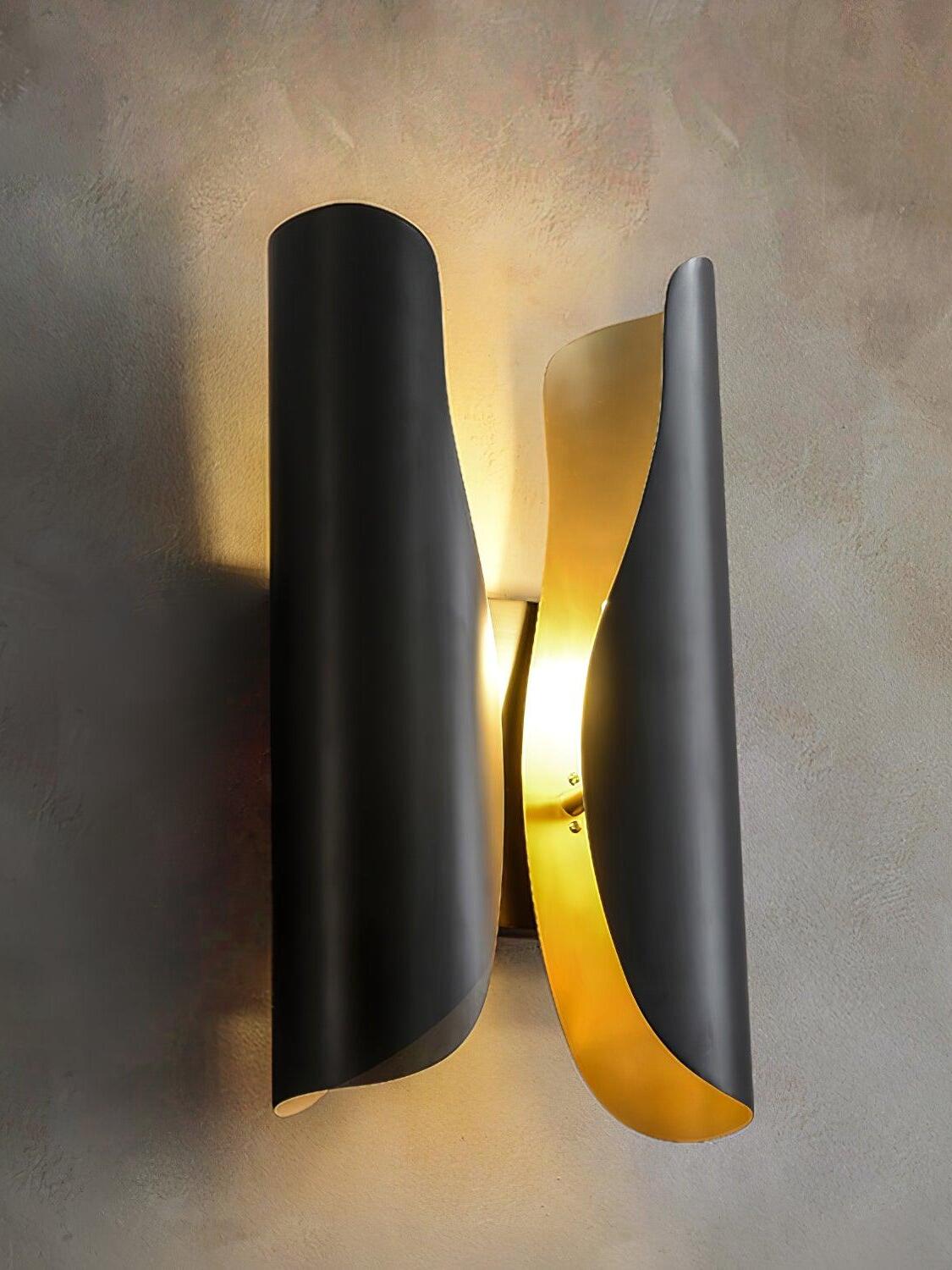 Angled view of Blackened wings and gold interior