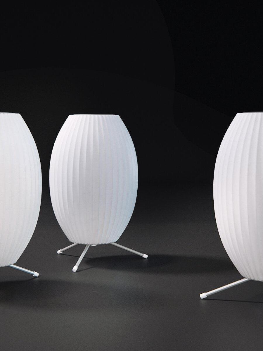 White Nelson Ball Shape Tripod Table Lamp - Cueteks