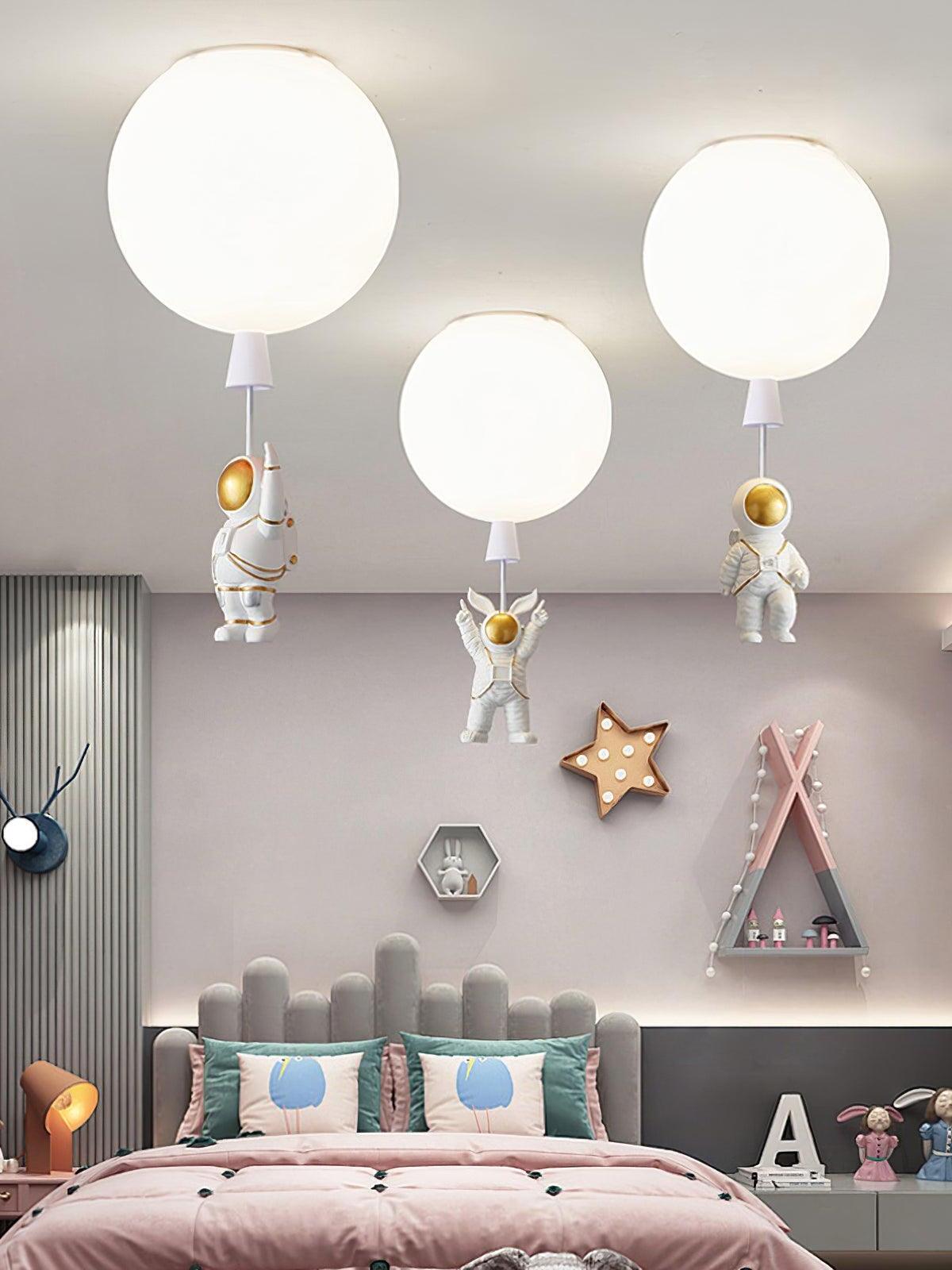Creative Frosted Balloon Astronaut Children Ceiling Light - Cueteks