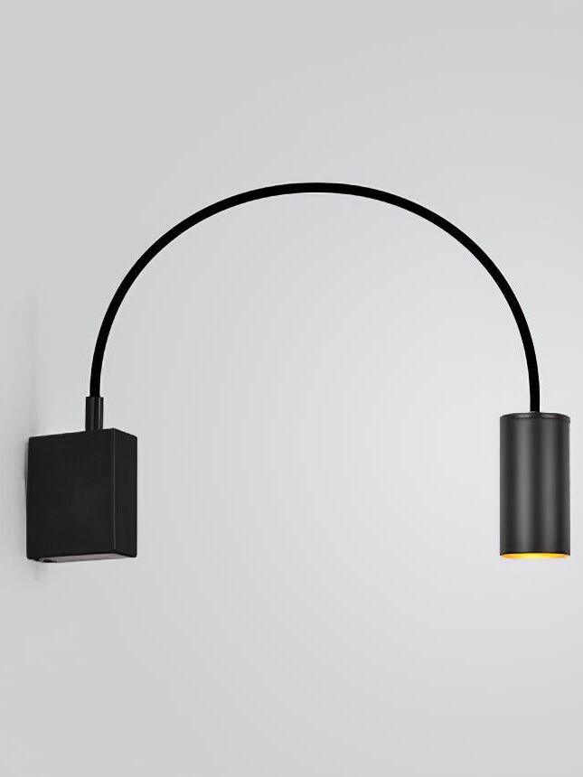 All-black Antonella arched wall lamp on white