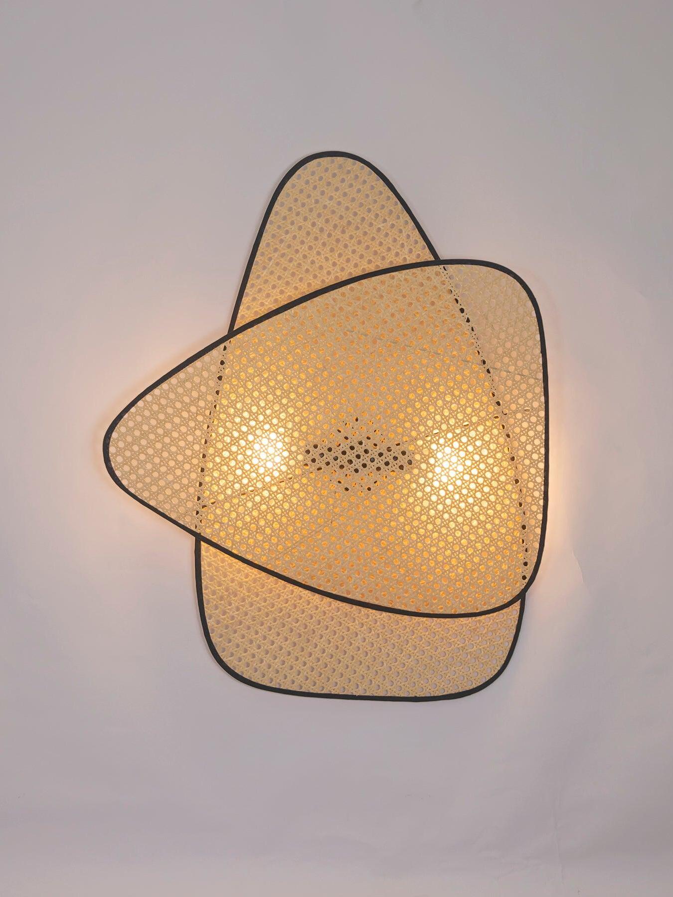 Rustic Bamboo Natural Screen Cannage Sconce - Cueteks