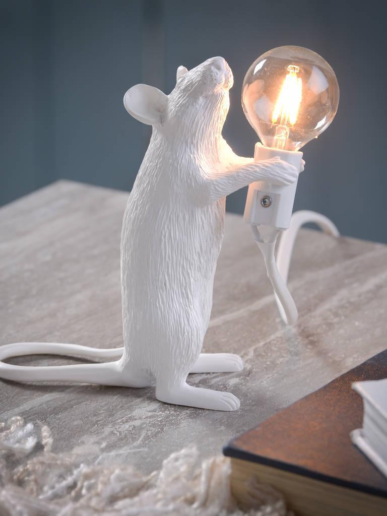 Resin White Mouse Shape Decorative Table Light - Cueteks