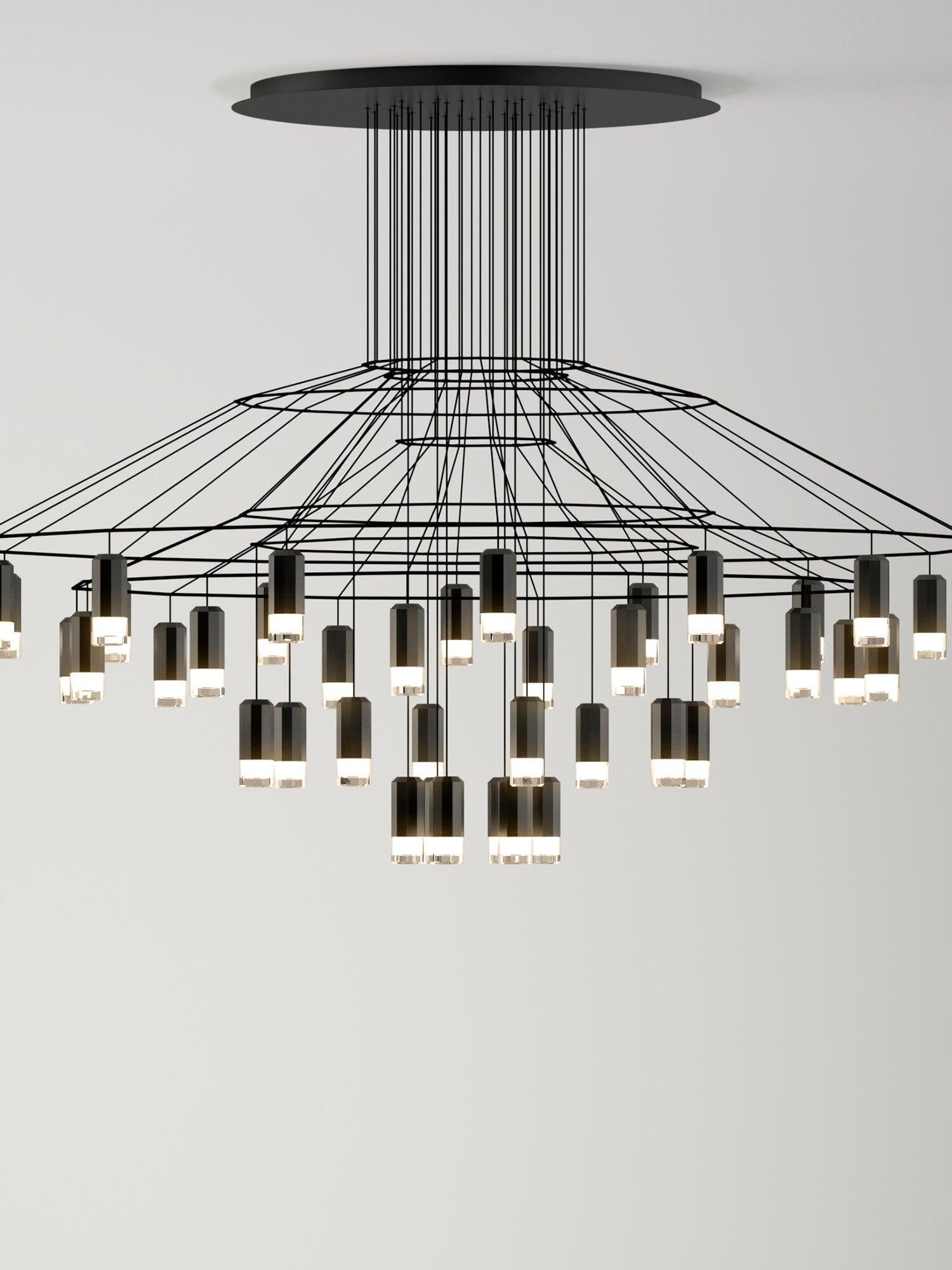 Industrial Metal Lines Multi-head Chandelier - Cueteks