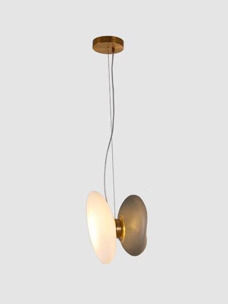 Model 5 pale and smoky-grey overlapping pebble pendant