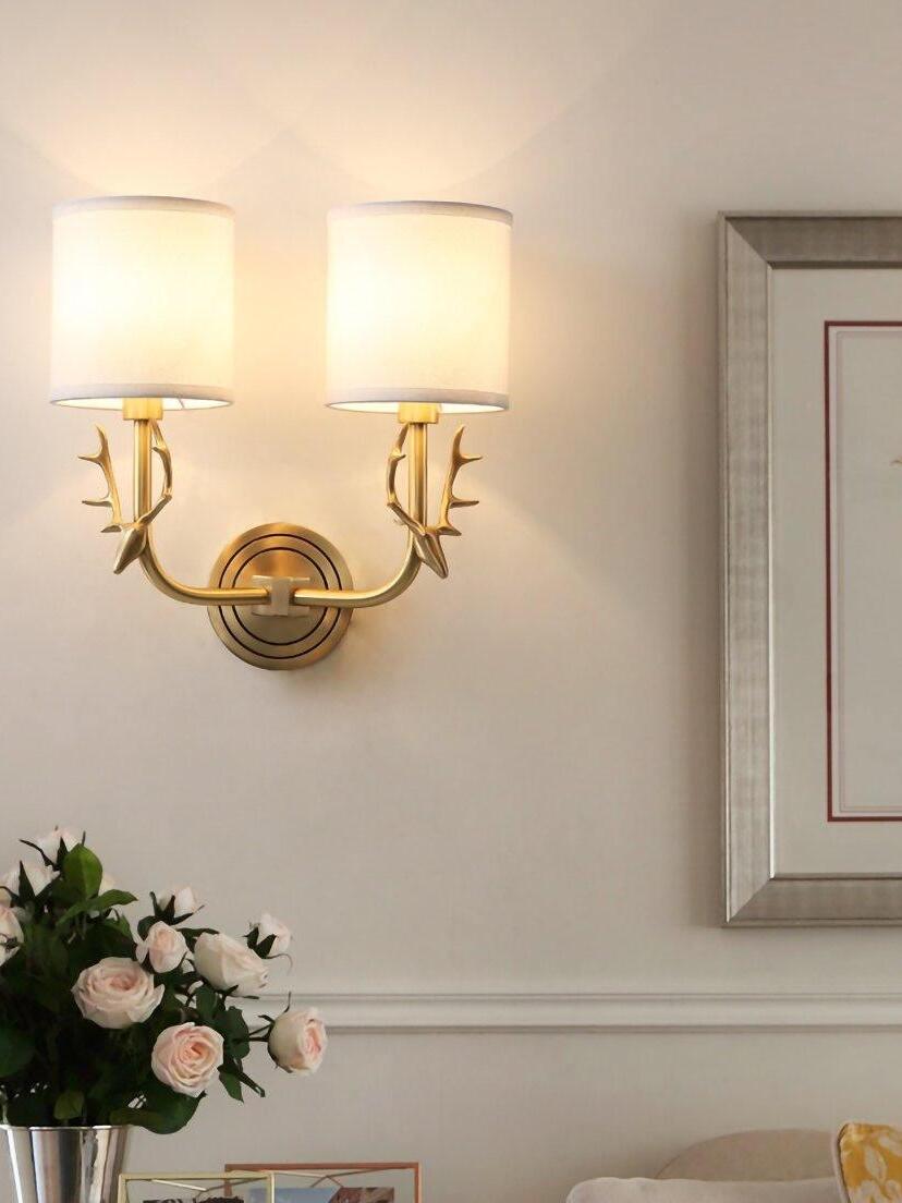 Brass Deer Head Wall Light - Cueteks