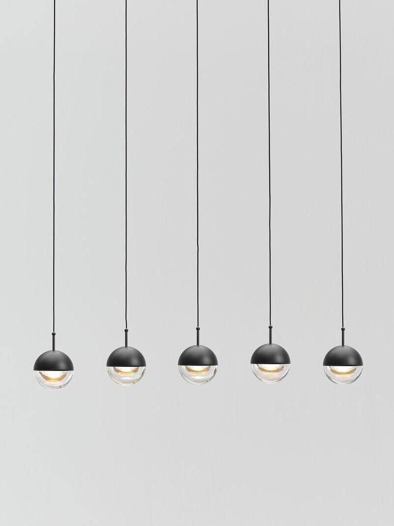 Modern Dora LED pendant lamp in Champagne Gold for Kitchen - Cueteks