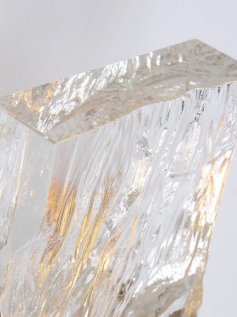 Close view of rippled clear glass edge