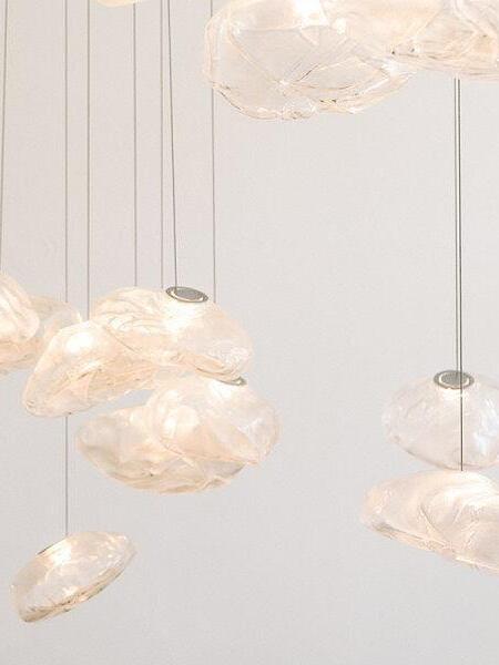 Transparent Glass Random Rectangle Multiple Pendant Lamp - Cueteks