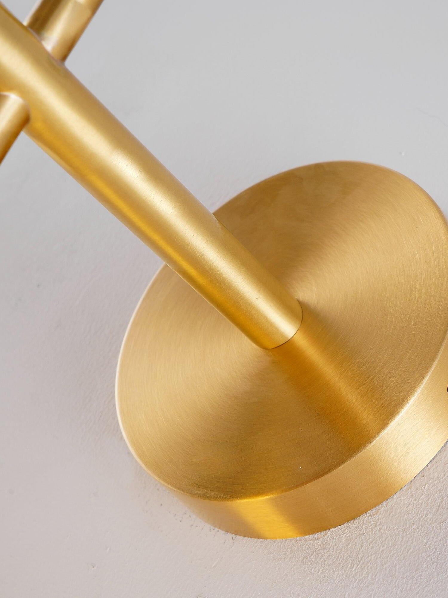 Delicate Glass Globe Vertical Brass Wall Lamp - Cueteks