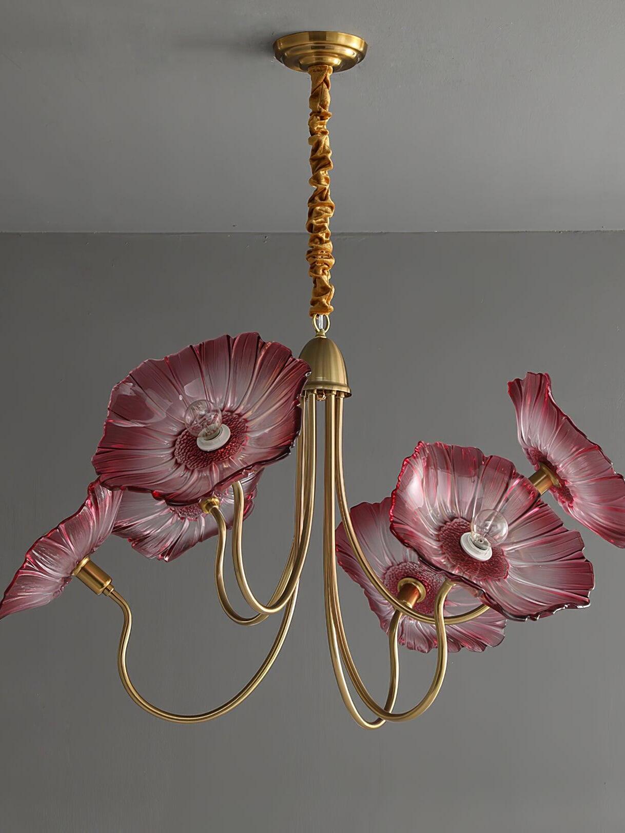 Lotus Leaf Glass Chandelier - Cueteks