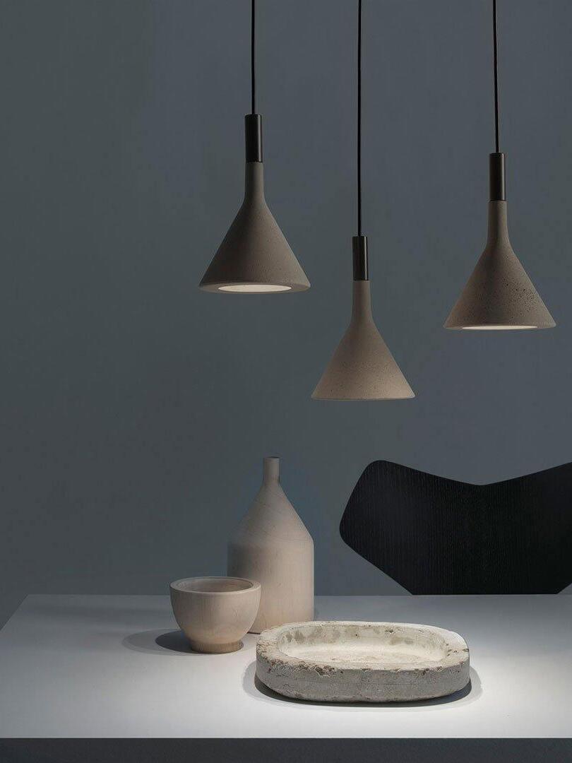 Industrial Tapered Conical Concrete Pendant Light - Cueteks