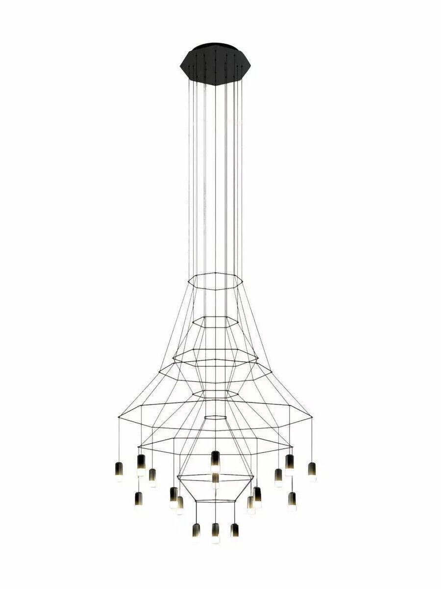 Industrial Metal Lines Multi-head Chandelier - Cueteks