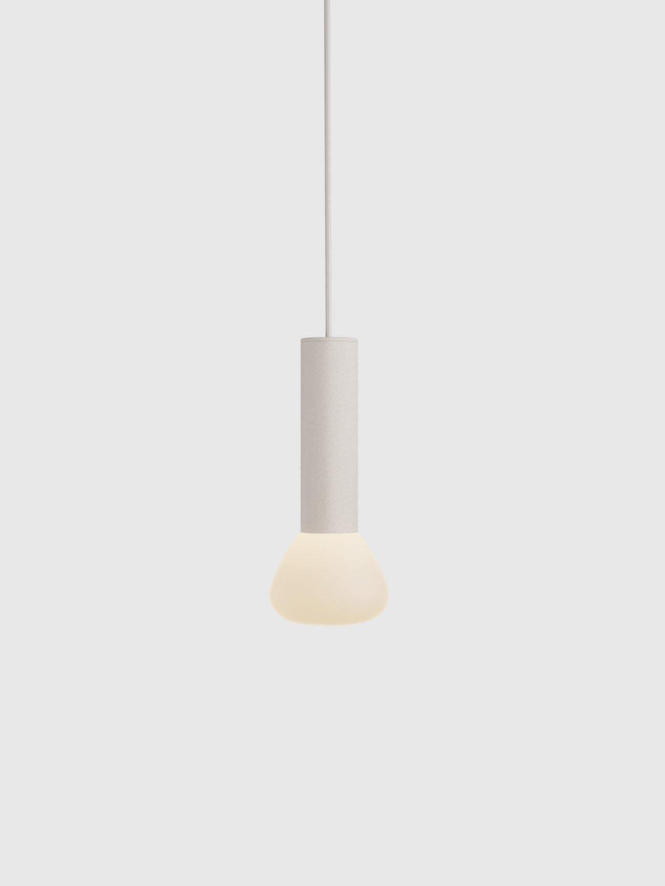 White single-head pendant hanging vertically
