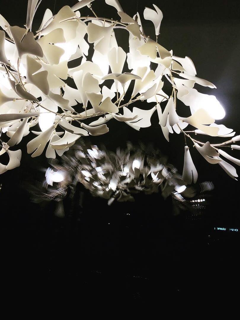 Modern Ceramics Flower Gingko Chandelier C - Cueteks