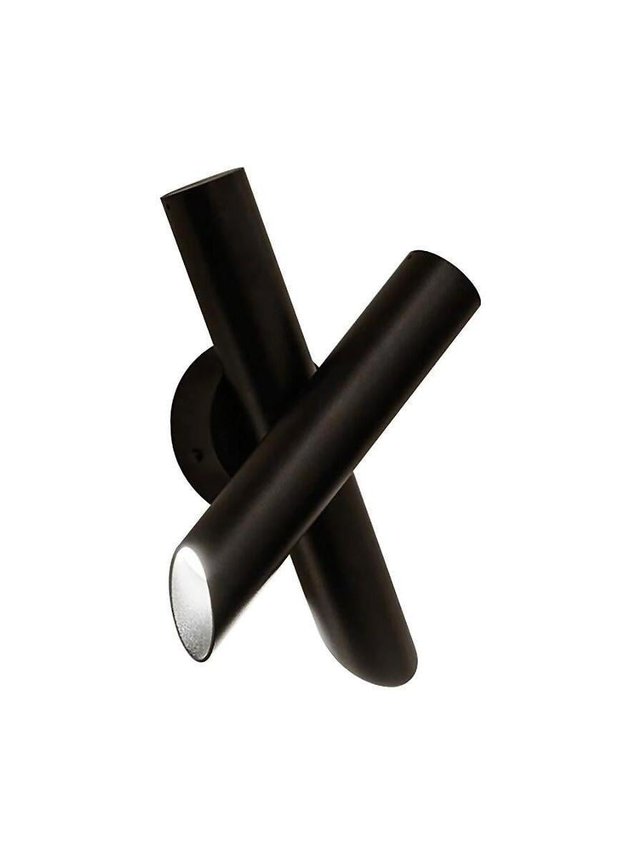 Black crossed-tube LED wall lamp on white