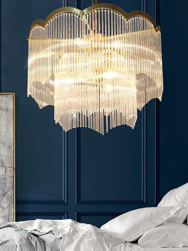 Classic Maria Theresa Multi-layer Glass Strips Chandelier - Cueteks