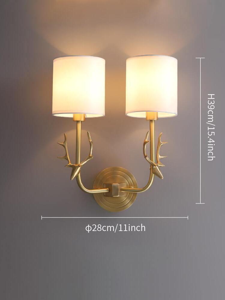 Brass Deer Head Wall Light - Cueteks