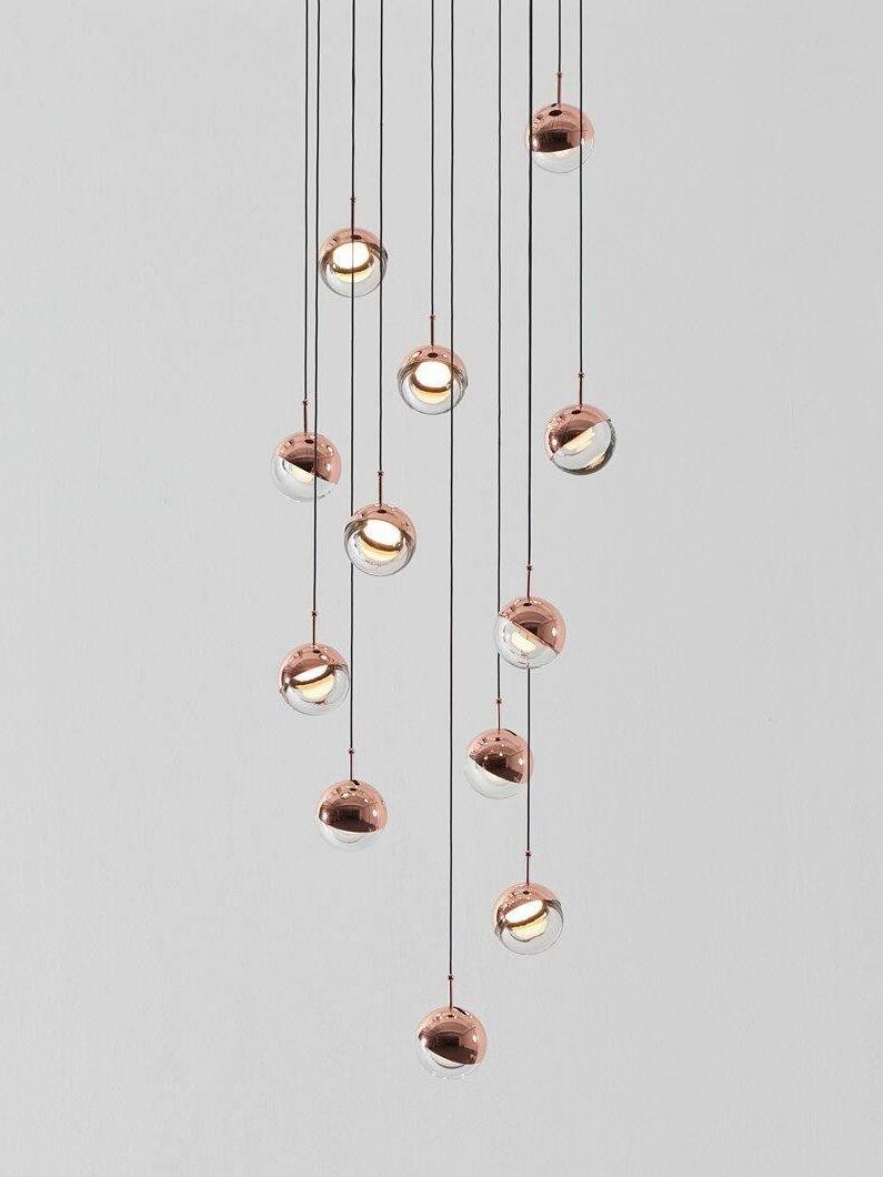 Modern Dora LED pendant lamp in Champagne Gold for Kitchen - Cueteks