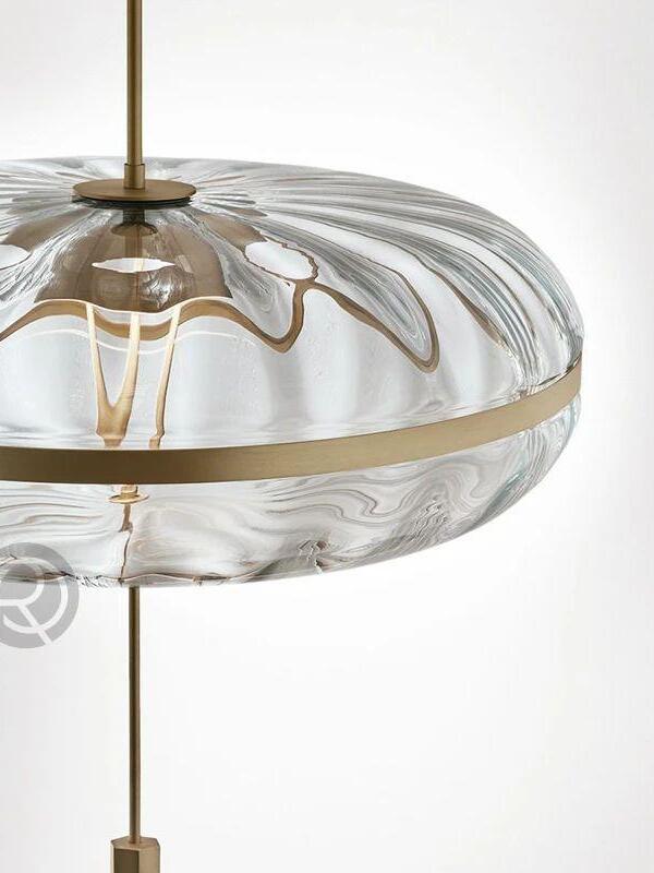 Wavy glass upper dome and Brass cap close-up