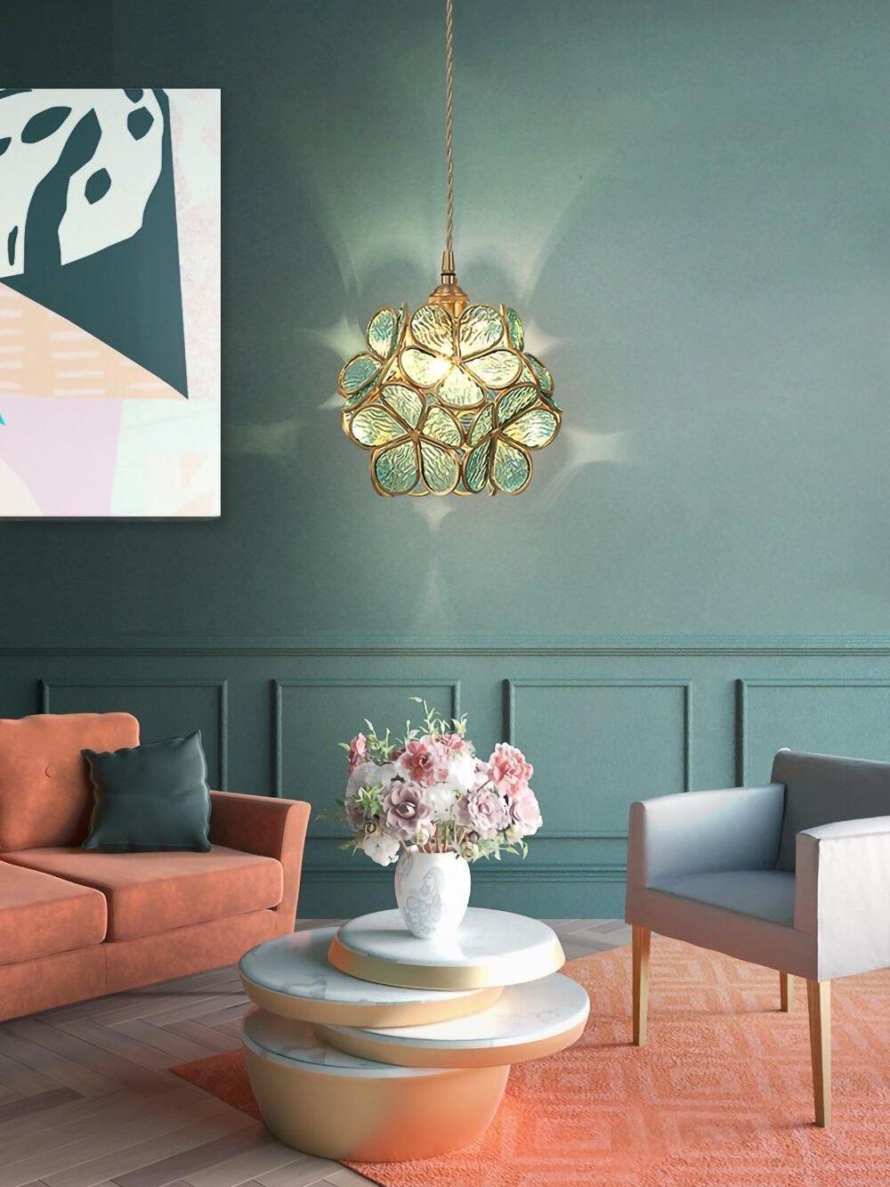 Glass Flower Petal Pendant Light - Cueteks