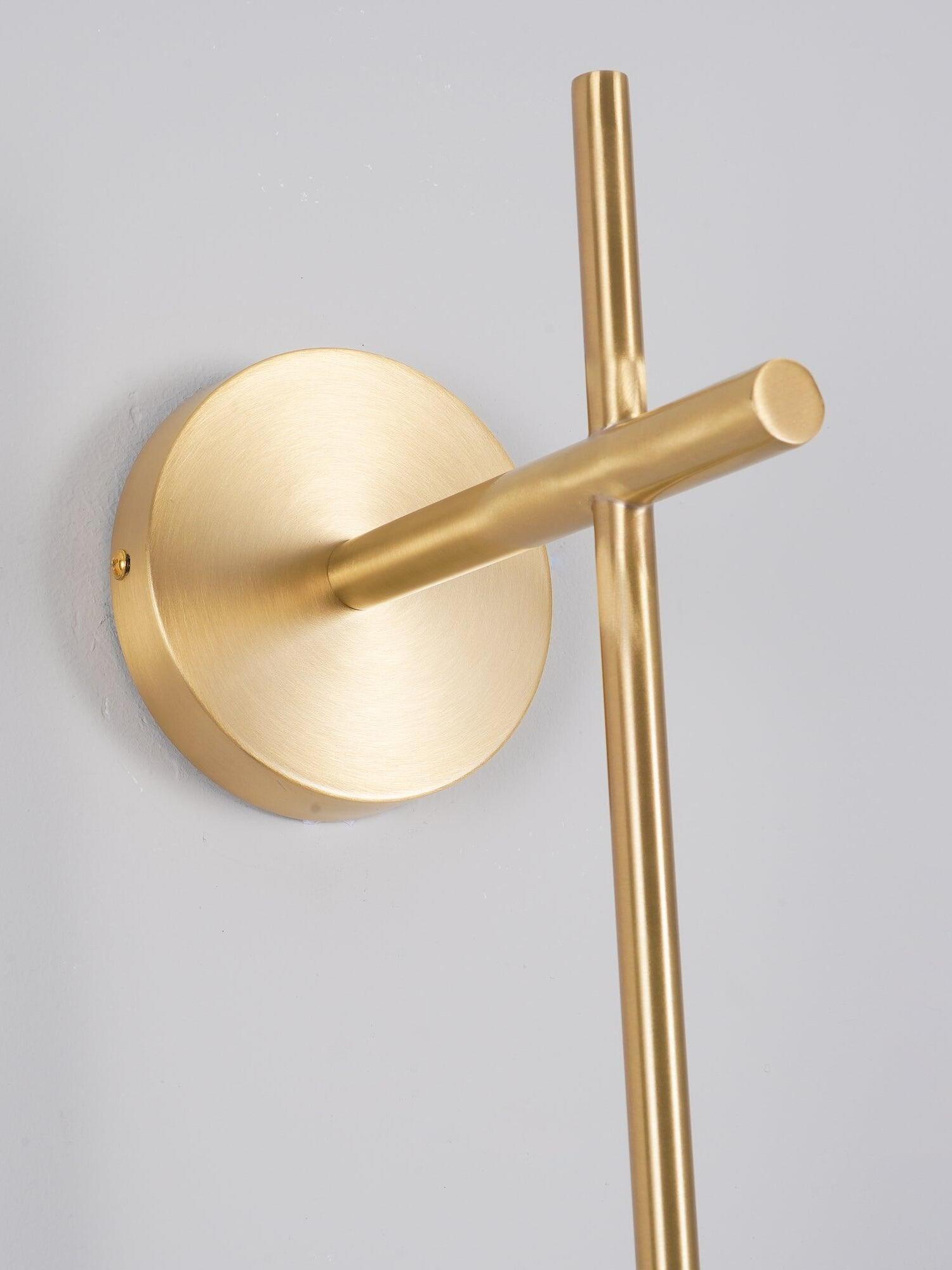 Delicate Glass Globe Vertical Brass Wall Lamp - Cueteks