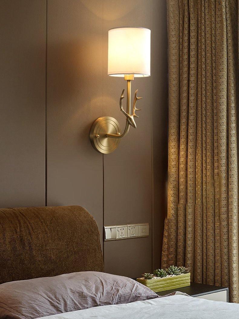 Brass Deer Head Wall Light - Cueteks