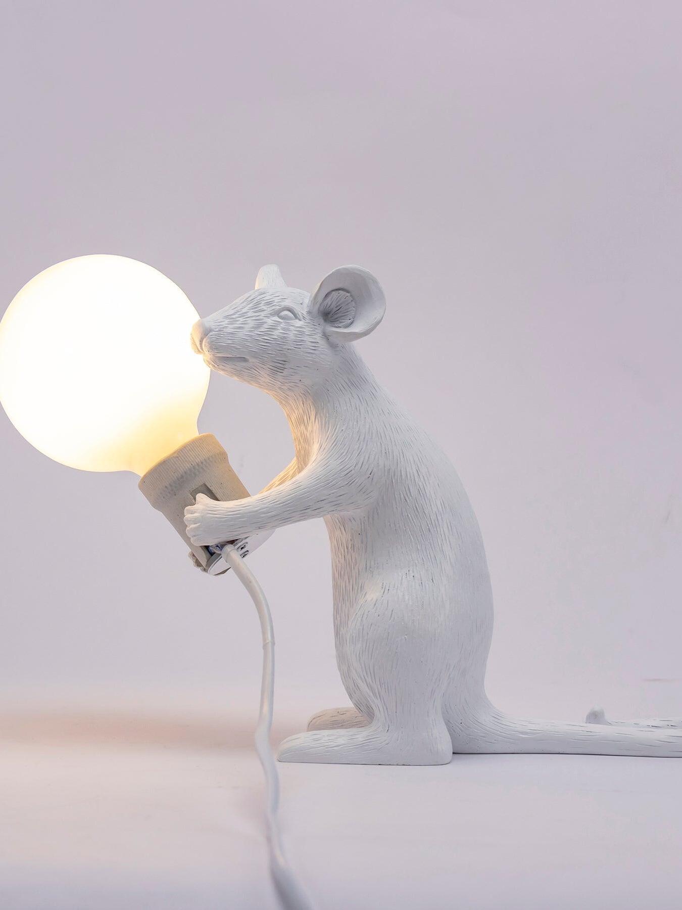 Resin White Mouse Shape Decorative Table Light - Cueteks