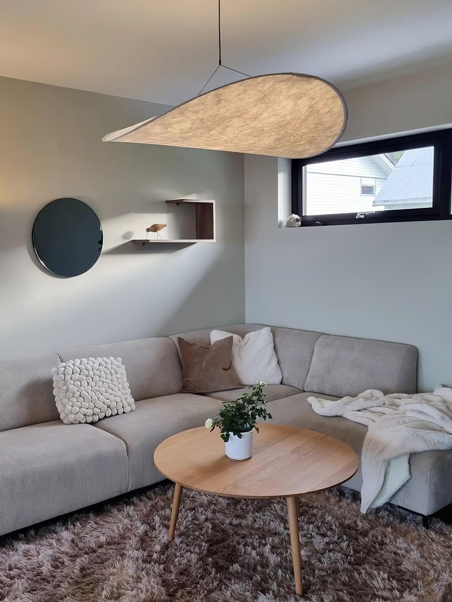 Warm-looking cloud shade over a gray sofa