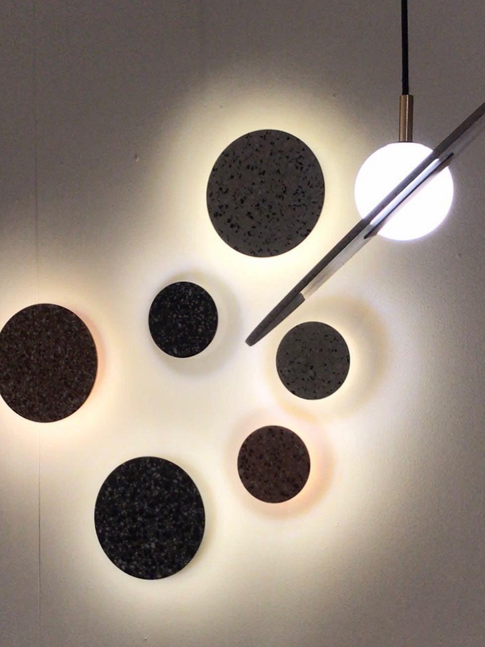Modern Round Terrazzo Pin Wall Lamp - Cueteks