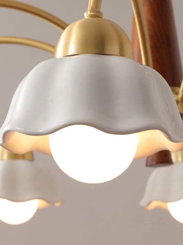 Swedish Modern Brass Chandelier - Cueteks