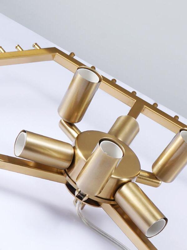 Modern Crystal pendant lamp in Champagne Gold for Restaurant - Cueteks