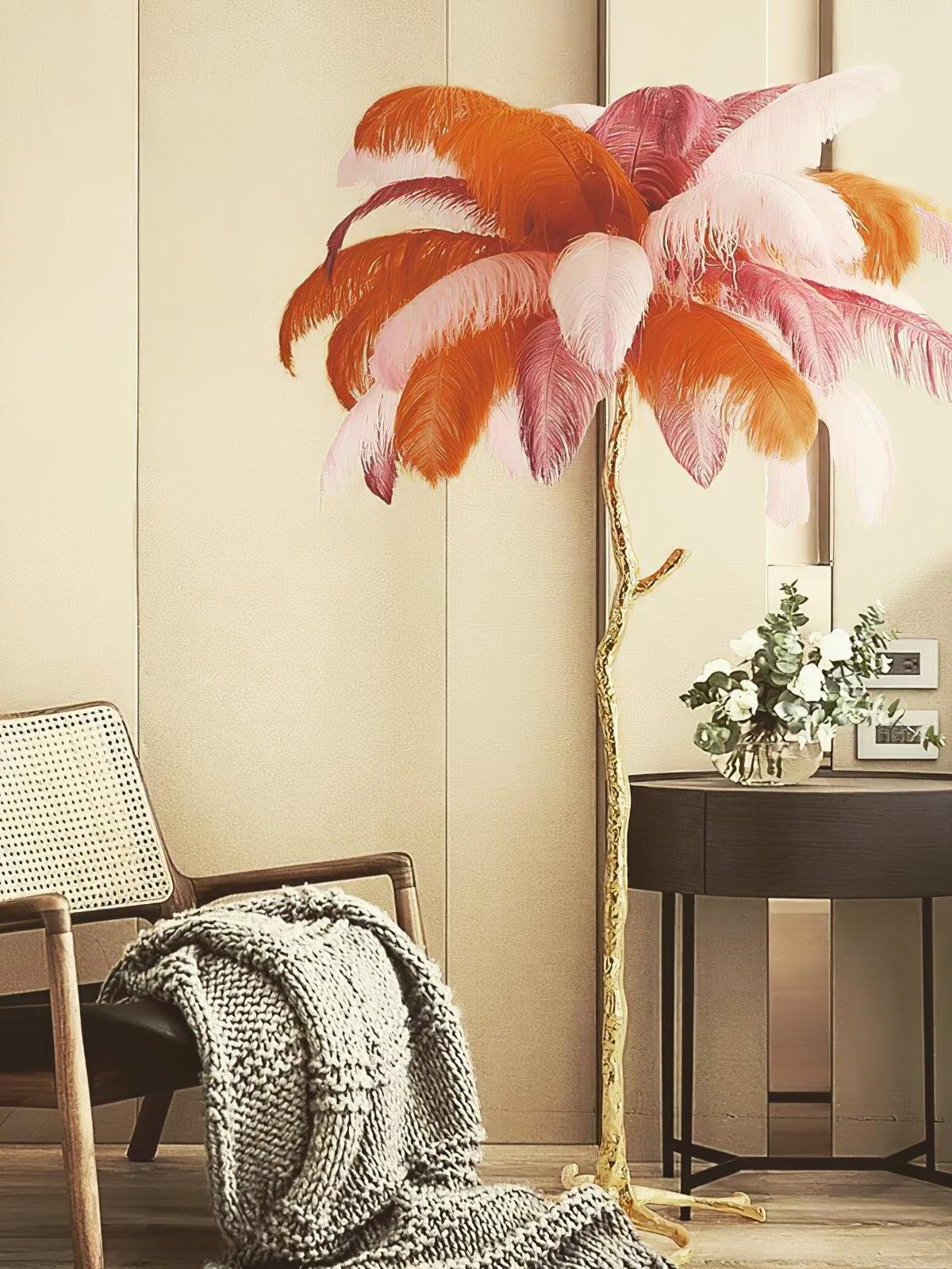 Ostrich Feather Resin Floor Light - Cueteks
