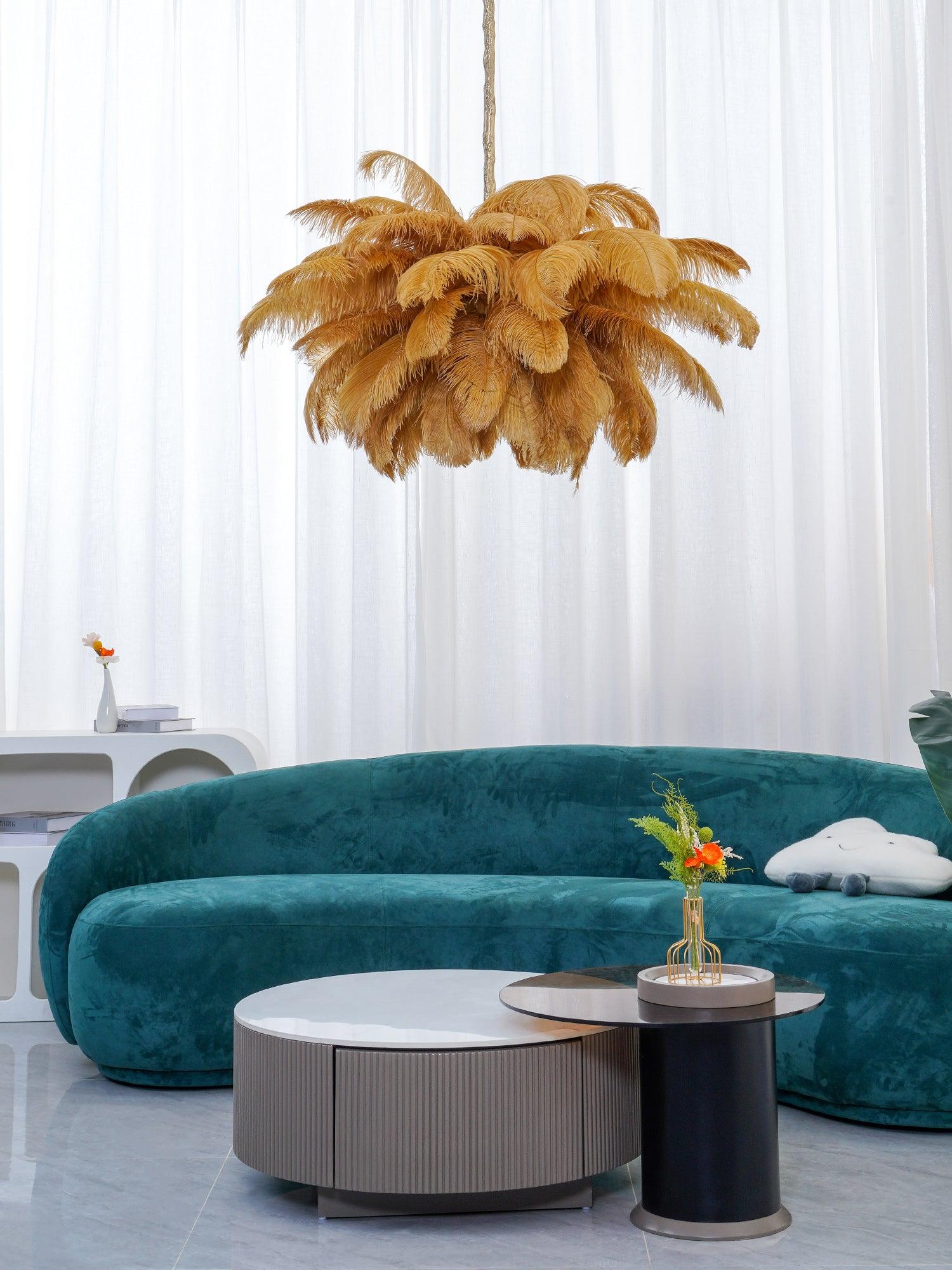 Ostrich Feather Chandeliers - Cueteks