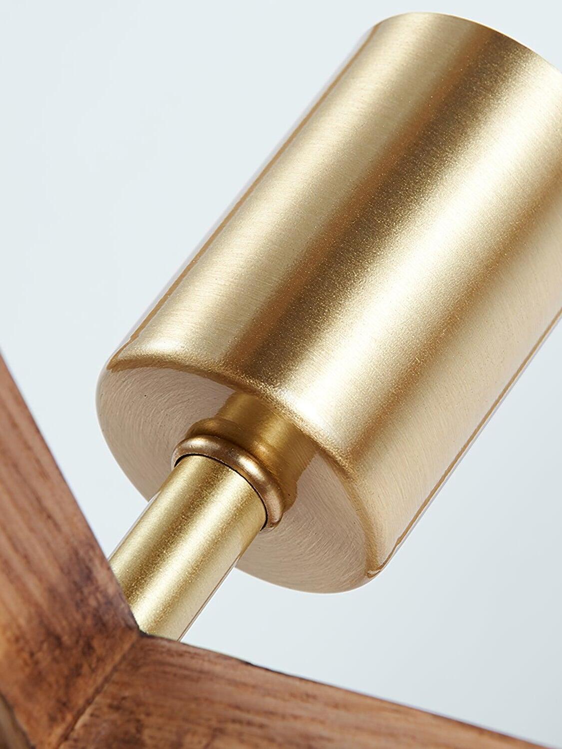 Metal socket housing and wood frame close-up