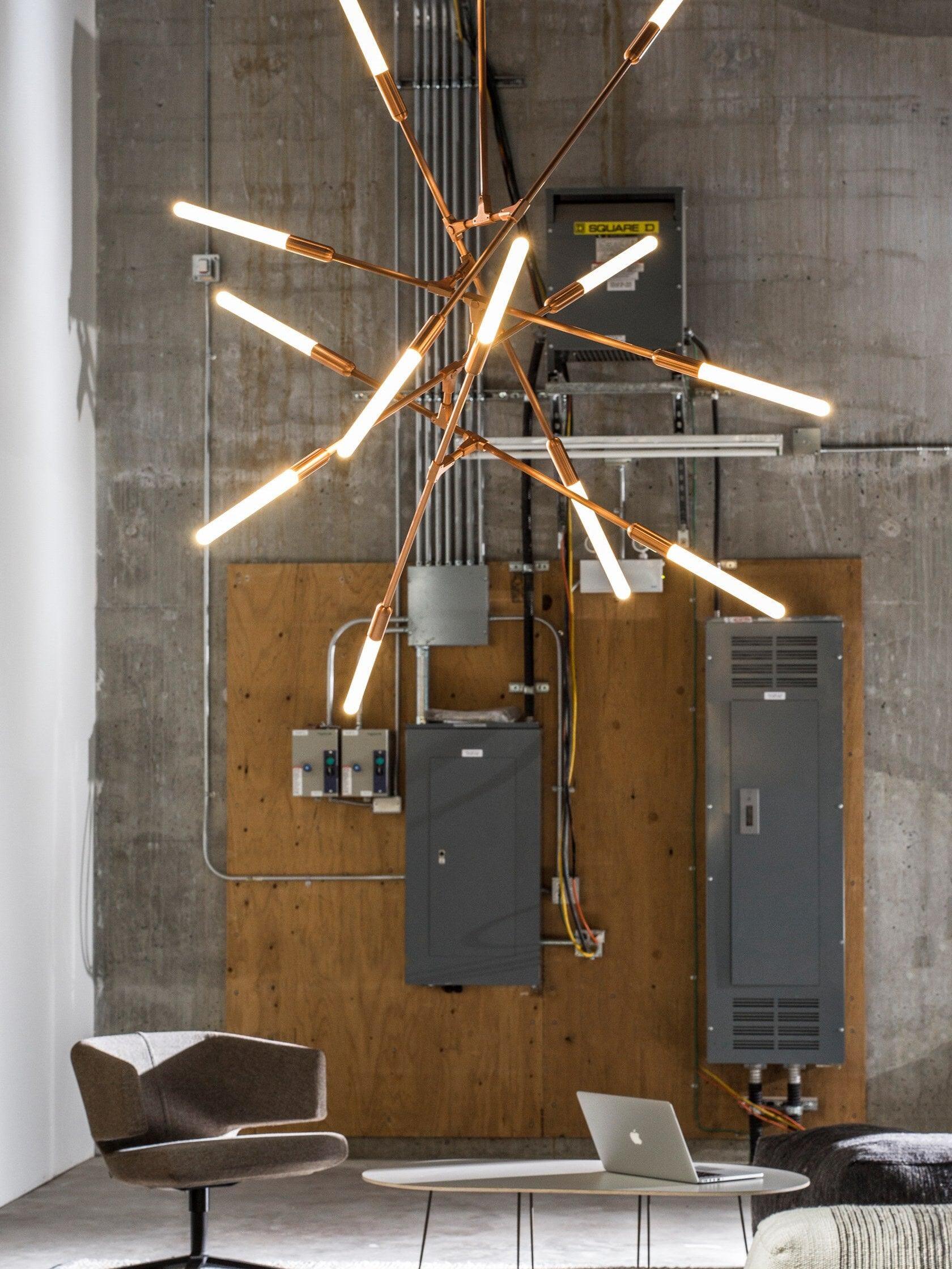 Tall multi-level Gold branch arrangement