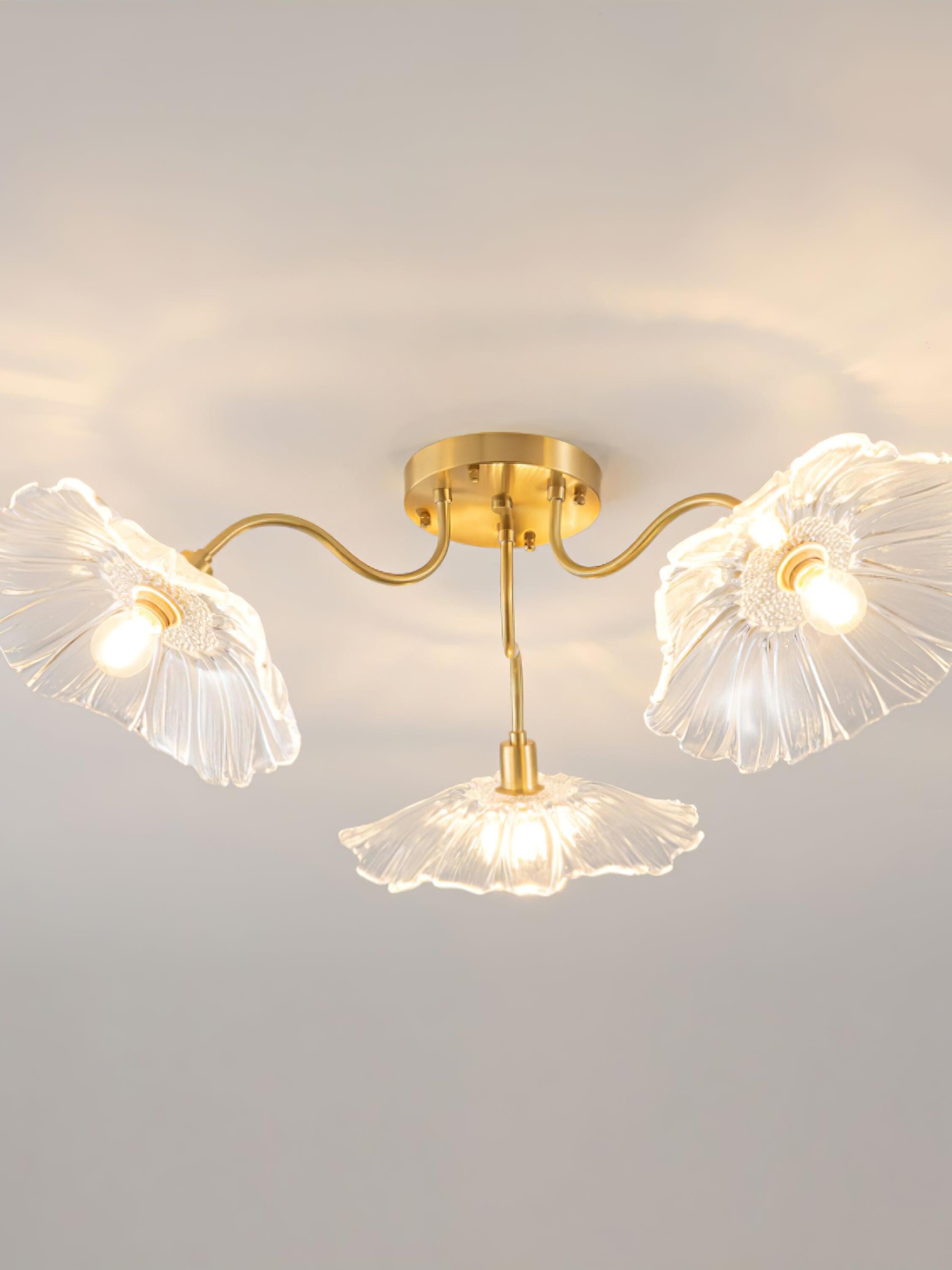 Lotus Leaf Glass Ceiling Lamp - Cueteks