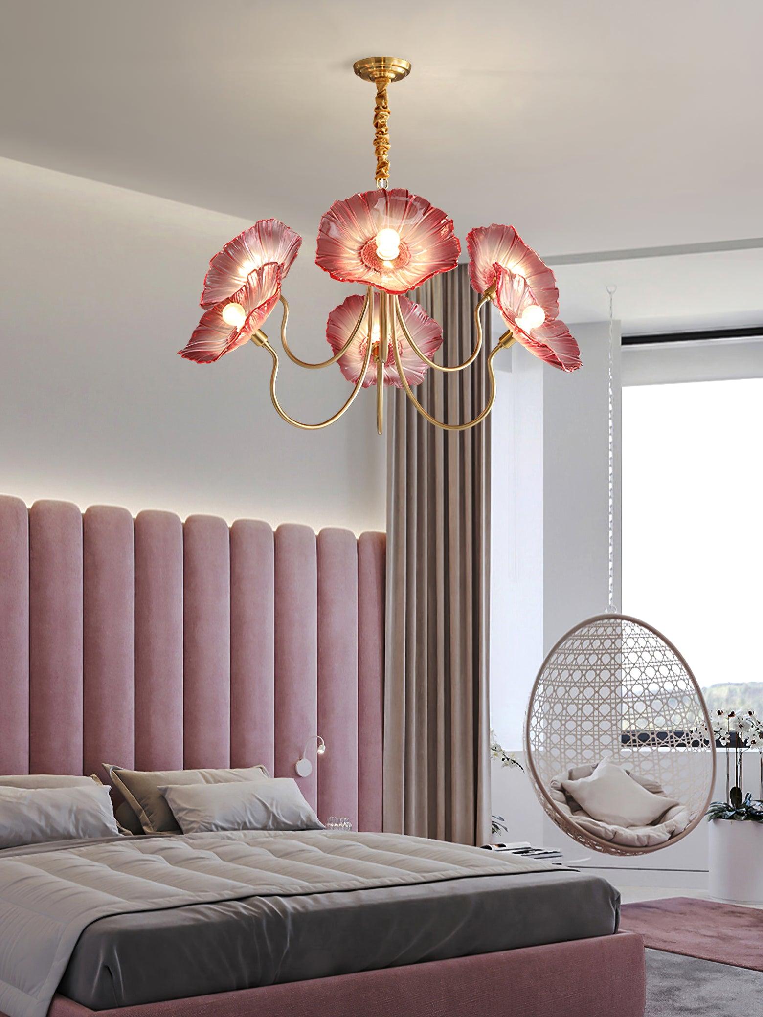 Lotus Leaf Glass Chandelier - Cueteks