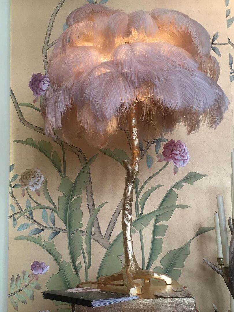 Ostrich Feather Table Lamp - Cueteks