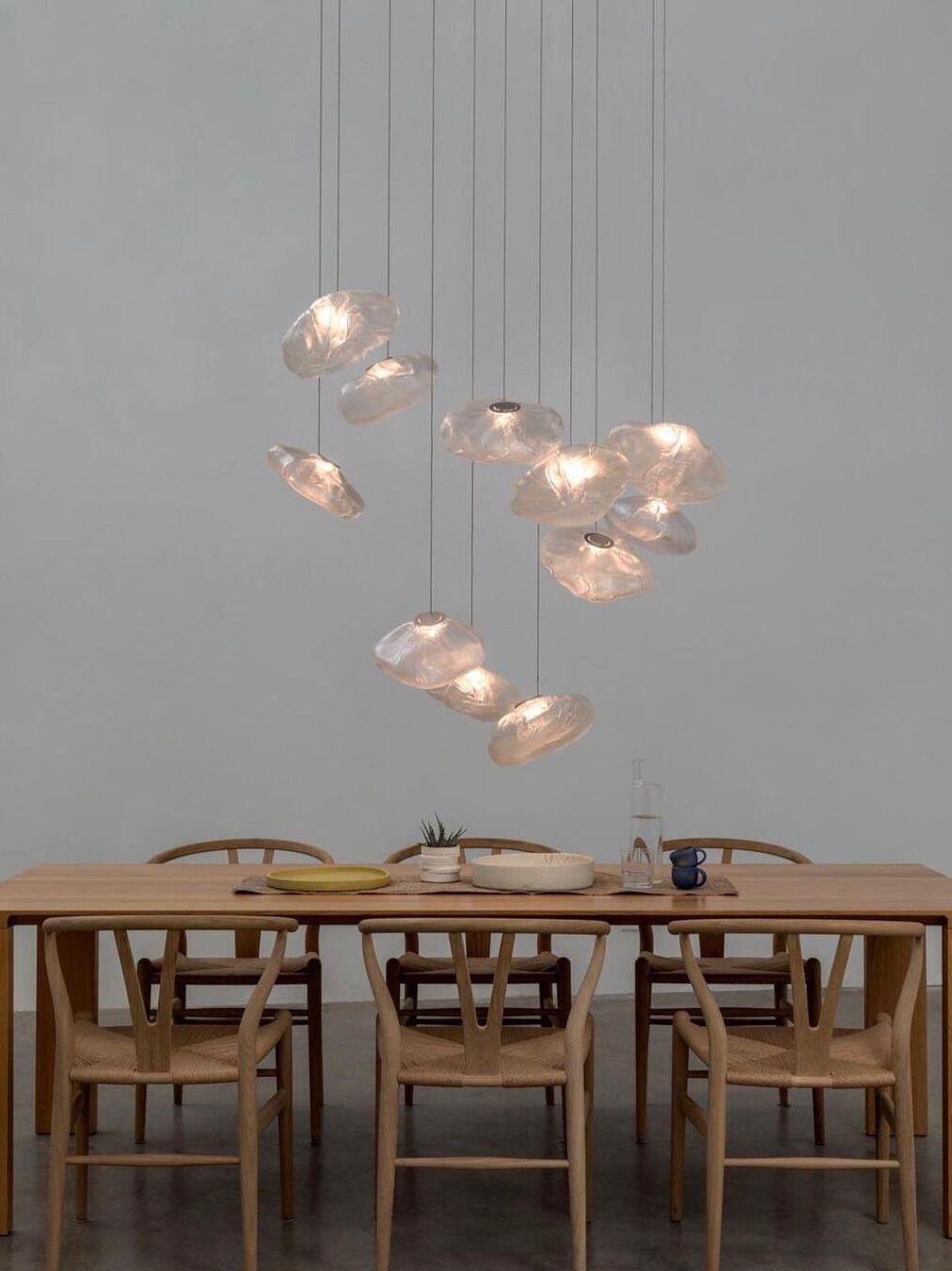 Transparent Glass Random Rectangle Multiple Pendant Lamp - Cueteks