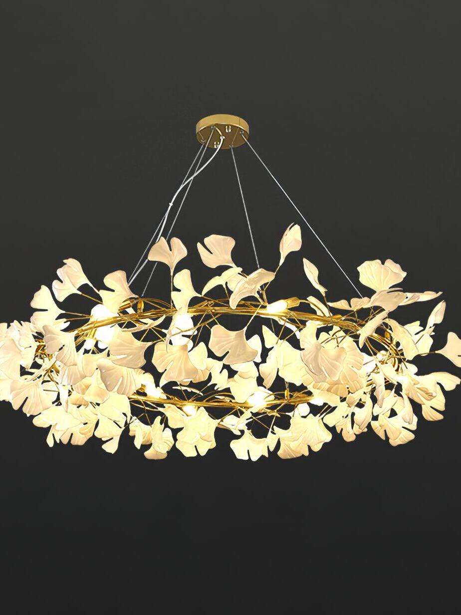 Gingko O Gold and White 125 cm option with white leaves