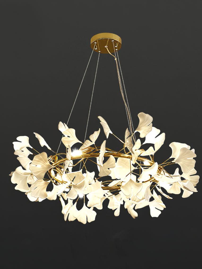 Gingko O Gold and White option with branching ring and canopy