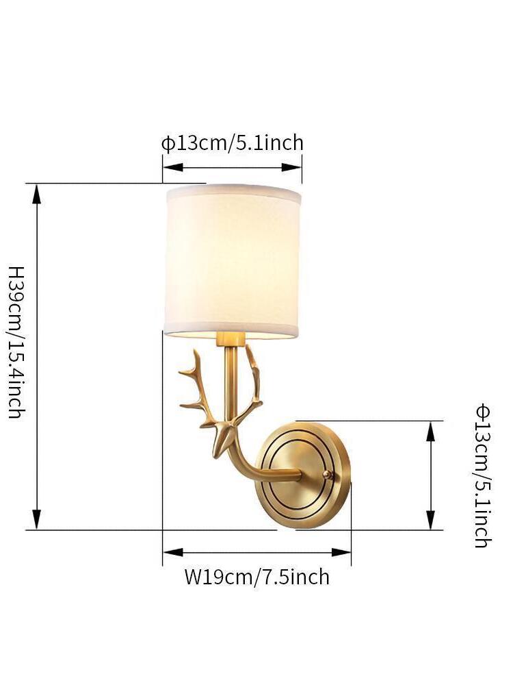 Brass Deer Head Wall Light - Cueteks